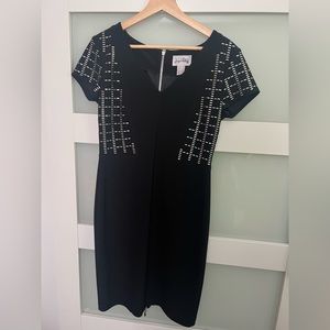 Joseph Ribkoff Studded Elegance Bodycon Dress - Size 6, Black - Used
